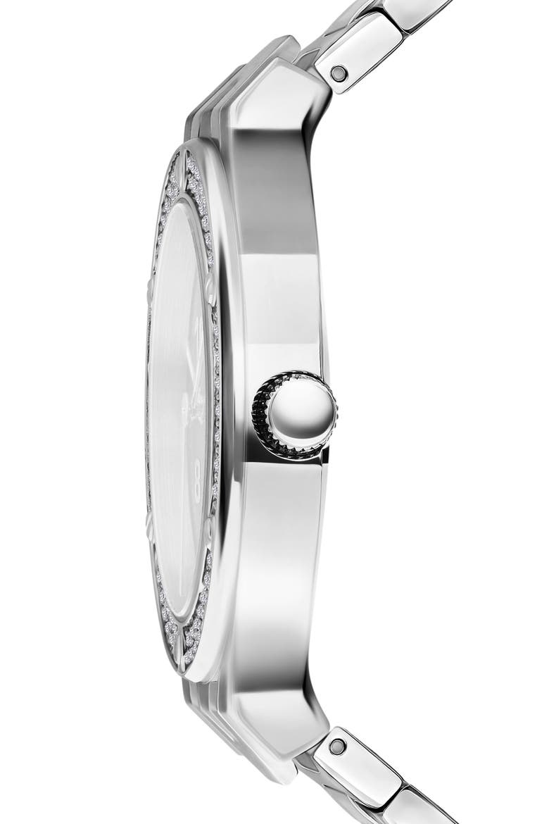 Vittoria Crystal Bracelet Watch, 38mm, Alternate, color, STAINLESS STEEL/ BLUE