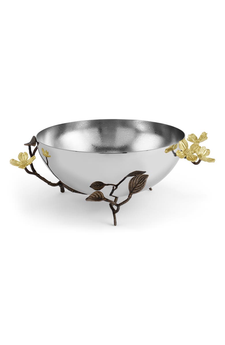 Michael Aram Dogwood Serving Bowl, Alternate, color, Silver/ Gold/ Brass