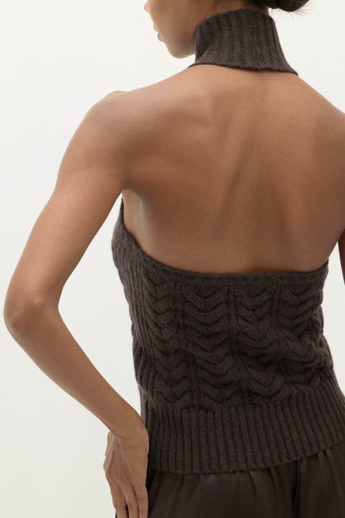 Naked Cashmere Runa Cableknit Cashmere Halter In Brown