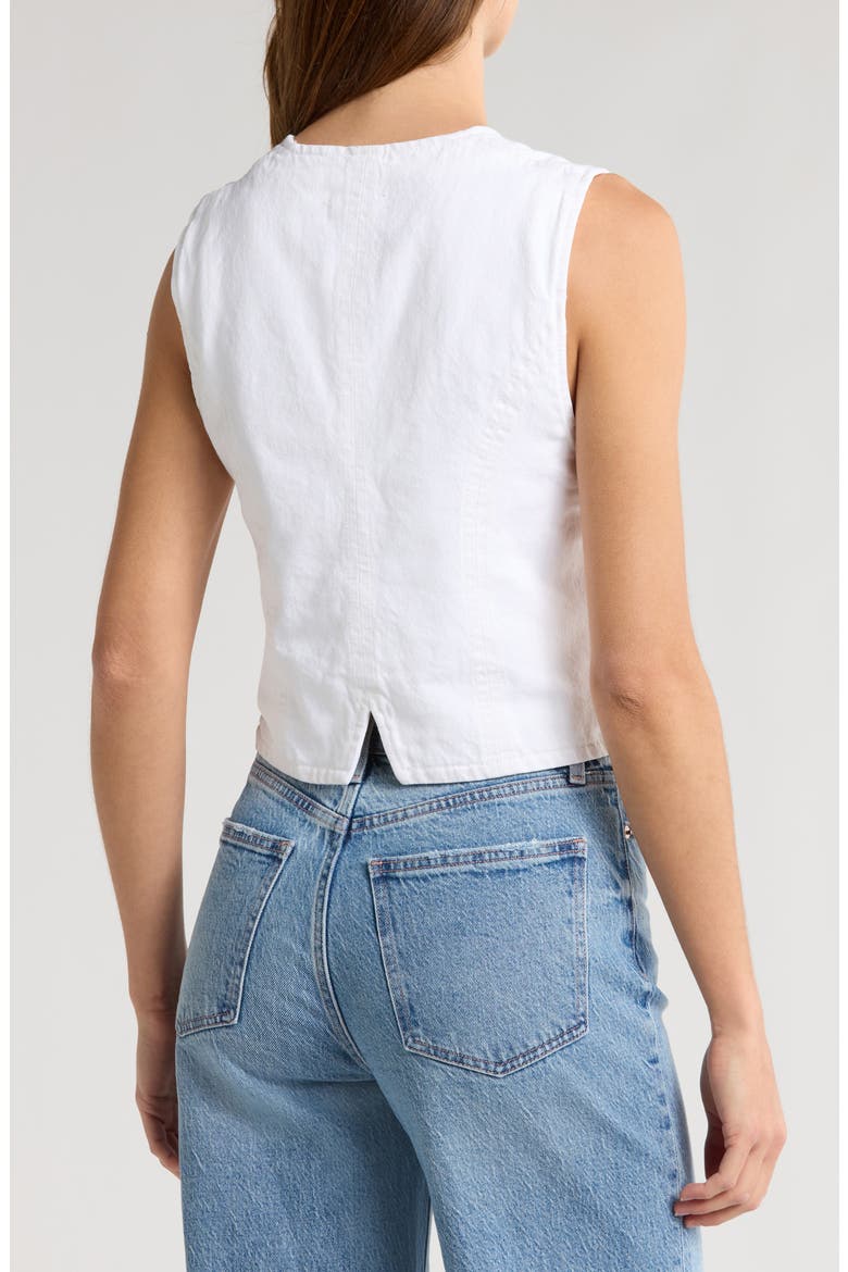 Vero Cotton Crop Vest, Alternate, color, WHITE
