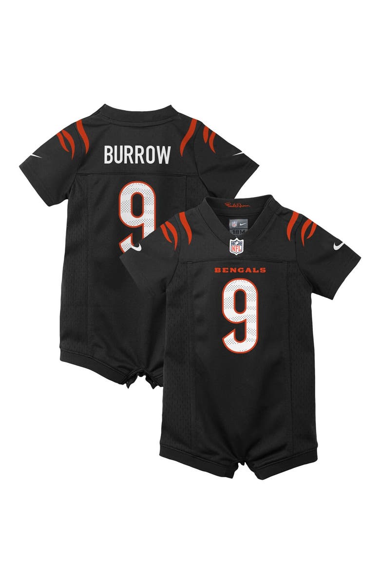 Nike Newborn & Infant Nike Joe Burrow Black Cincinnati Bengals Game Romper Jersey, Main, color, Black