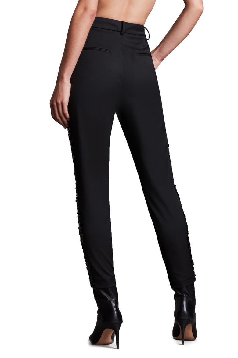 Sofia Sequin Stripe High Waist Tapered Pants, Alternate, color, BLACK