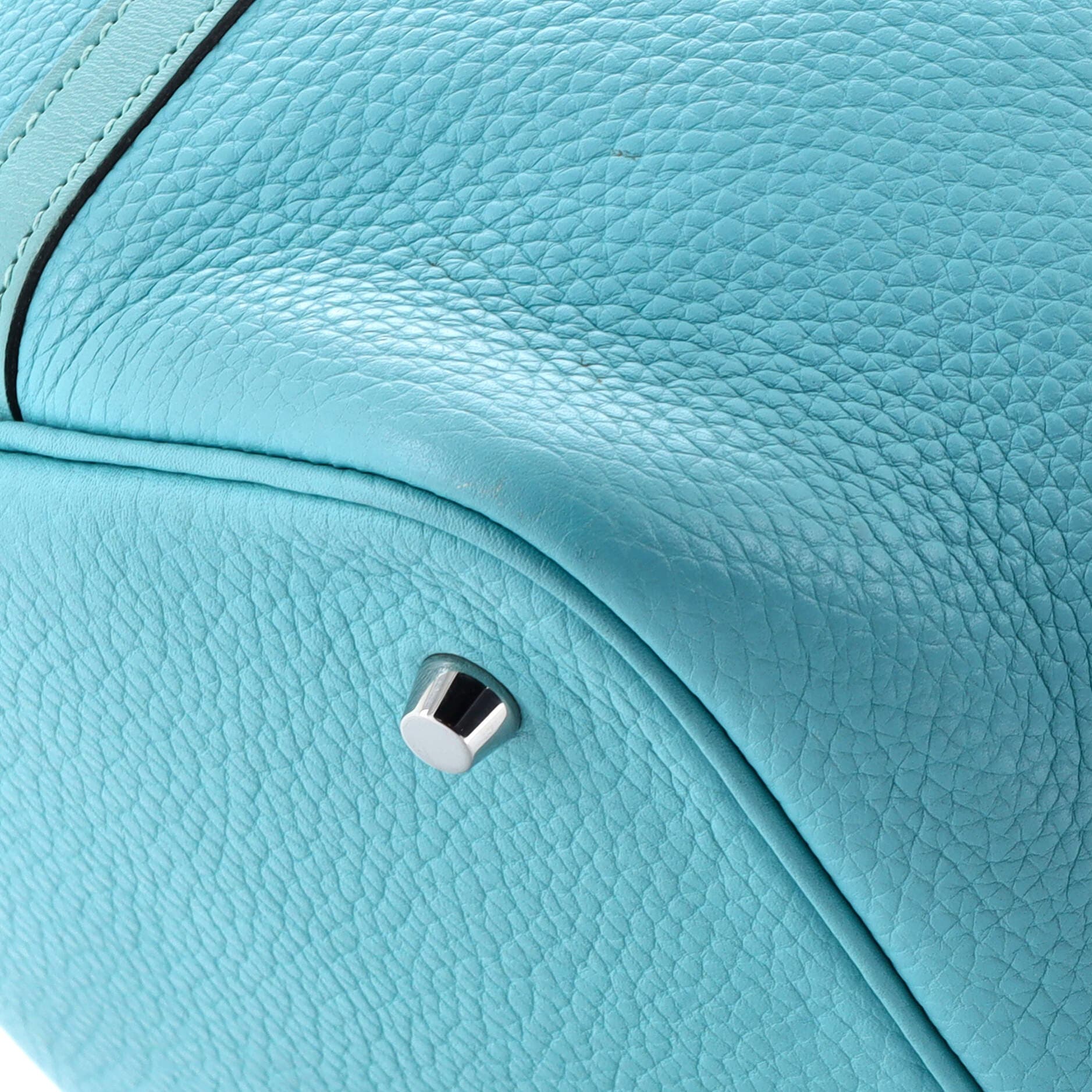 Pre-Owned Hermes Picotin Lock Bag Clemence MM, Alternate, color, Bleu Atoll