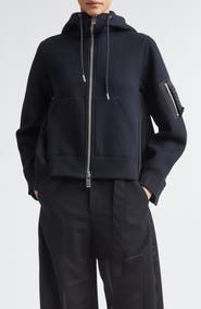 Sacai Sponge Sweat x Nylon Twill Full Zip Hoodie