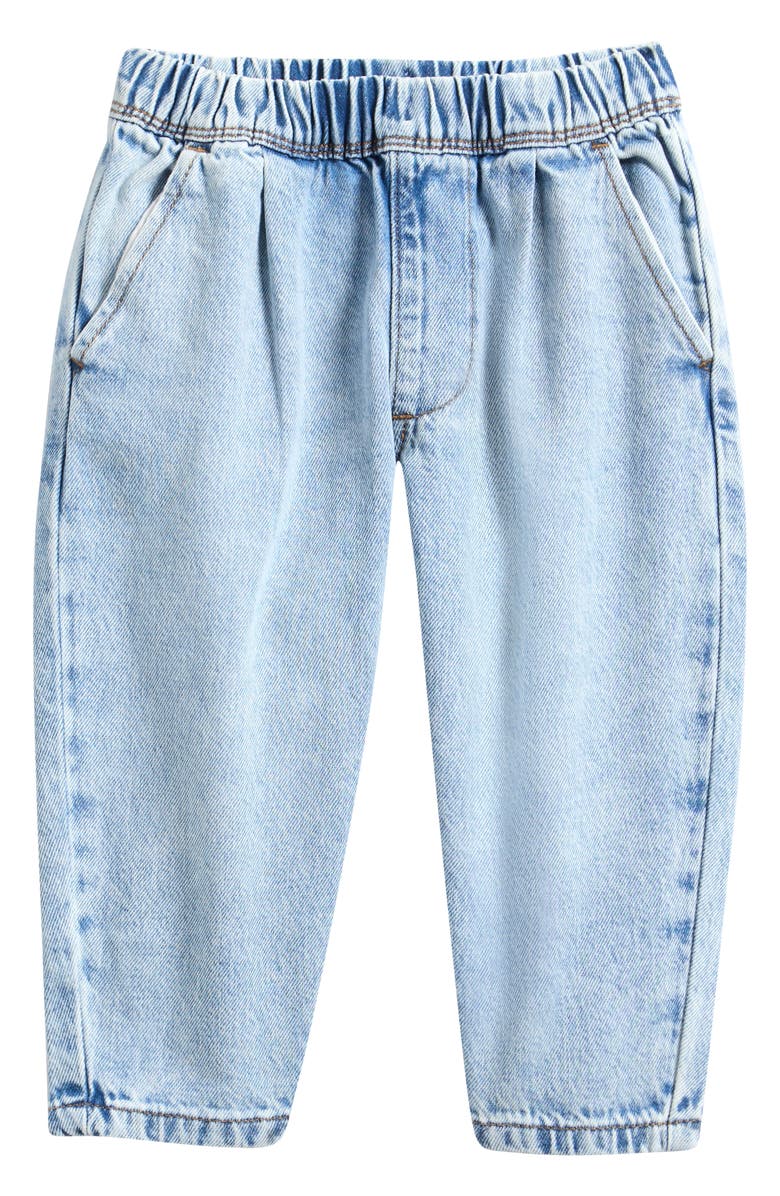 NEXT Kids' Barrel Leg Jeans, Main, color, Blue