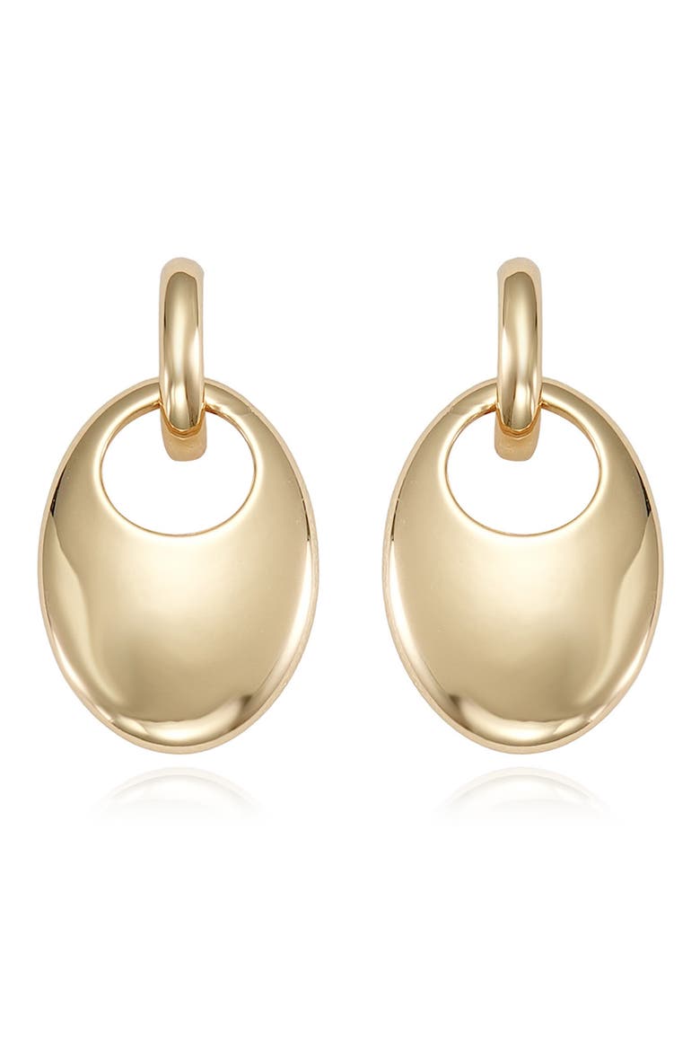 Smooth Oval Drop Hoop Earrings, Alternate, color, GOLD