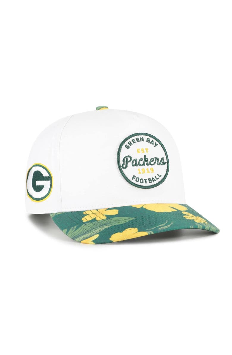 '47 Men's '47 White/Green Green Bay Packers Beach Side Hitch Adjustable Hat, Main, color, White