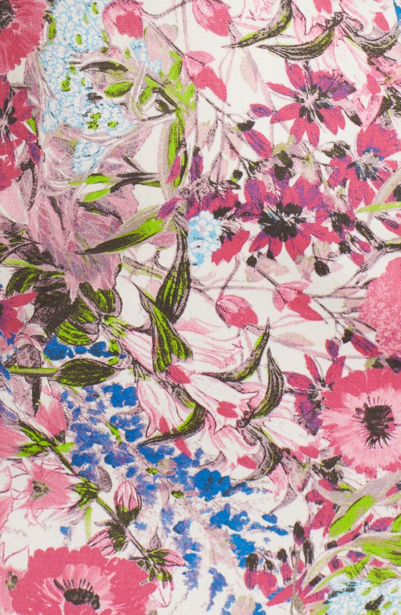 Maggy London Floral Print Stretch Cotton Midi Dress, Alternate, color, 