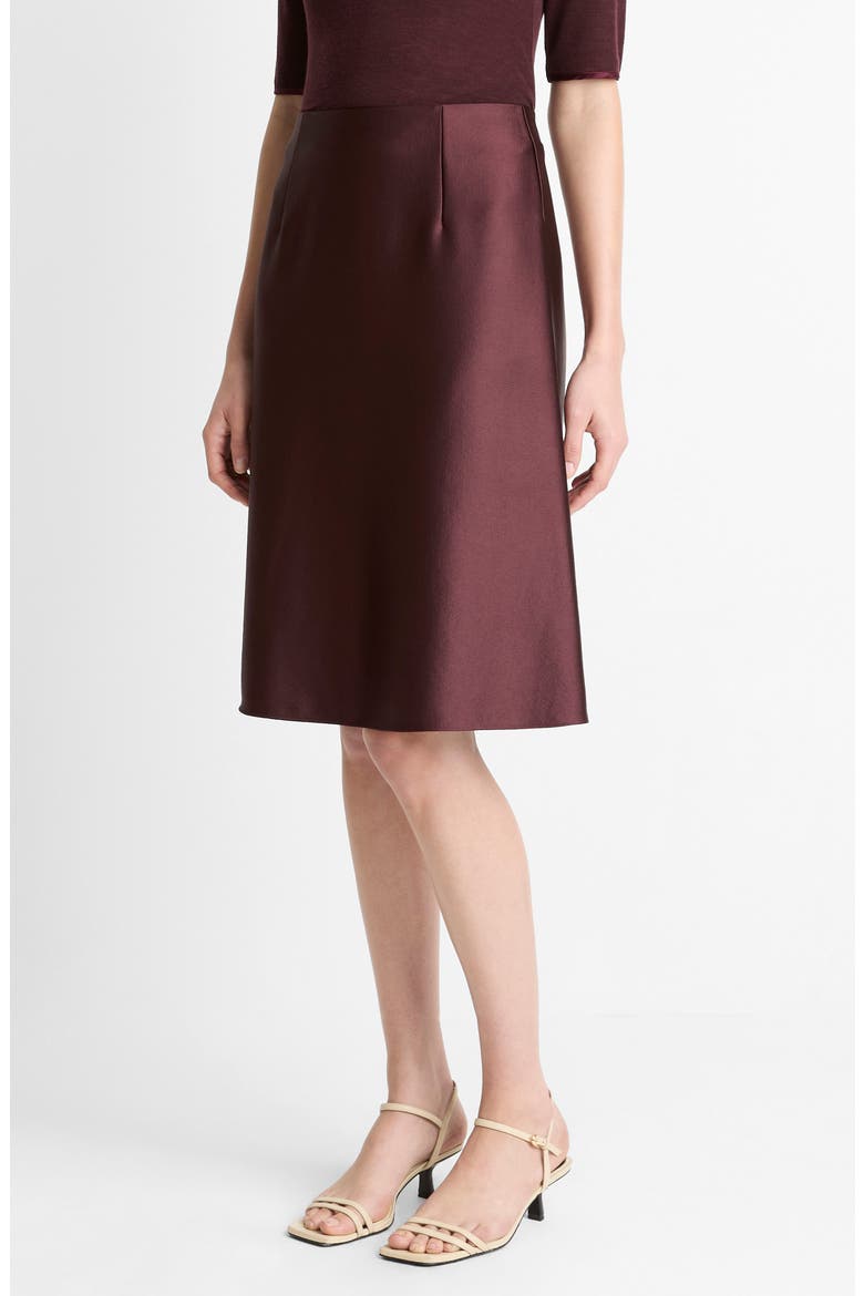 Pebbled Satin Skirt, Alternate, color, OXBLOOD