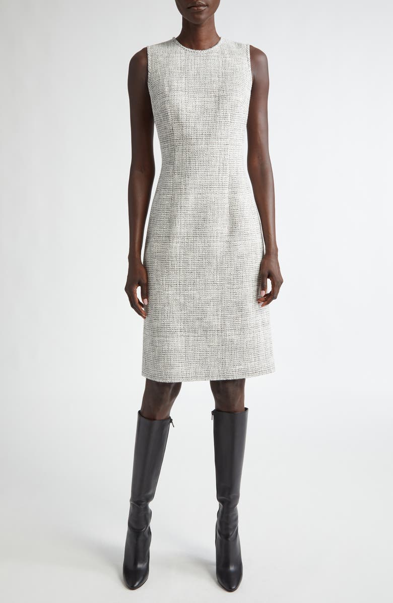 Lafayette 148 New York Harpson Sleeveless Tweed Dress, Main, color, 