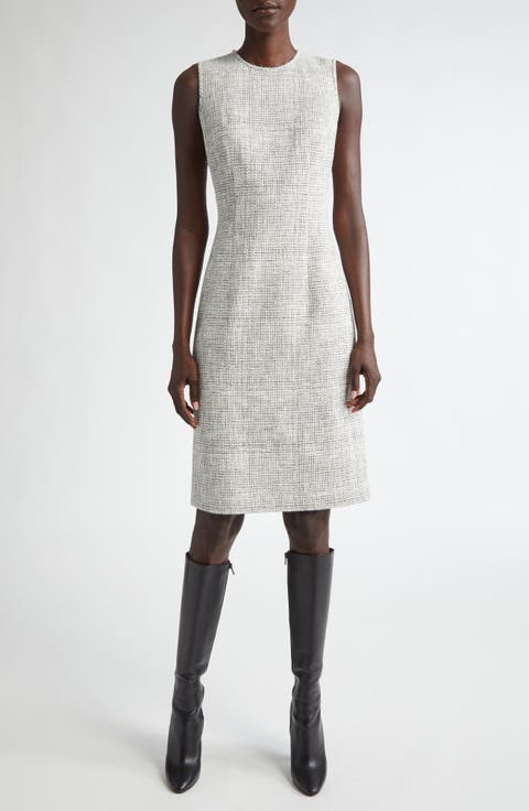 Harpson Sleeveless Tweed Dress