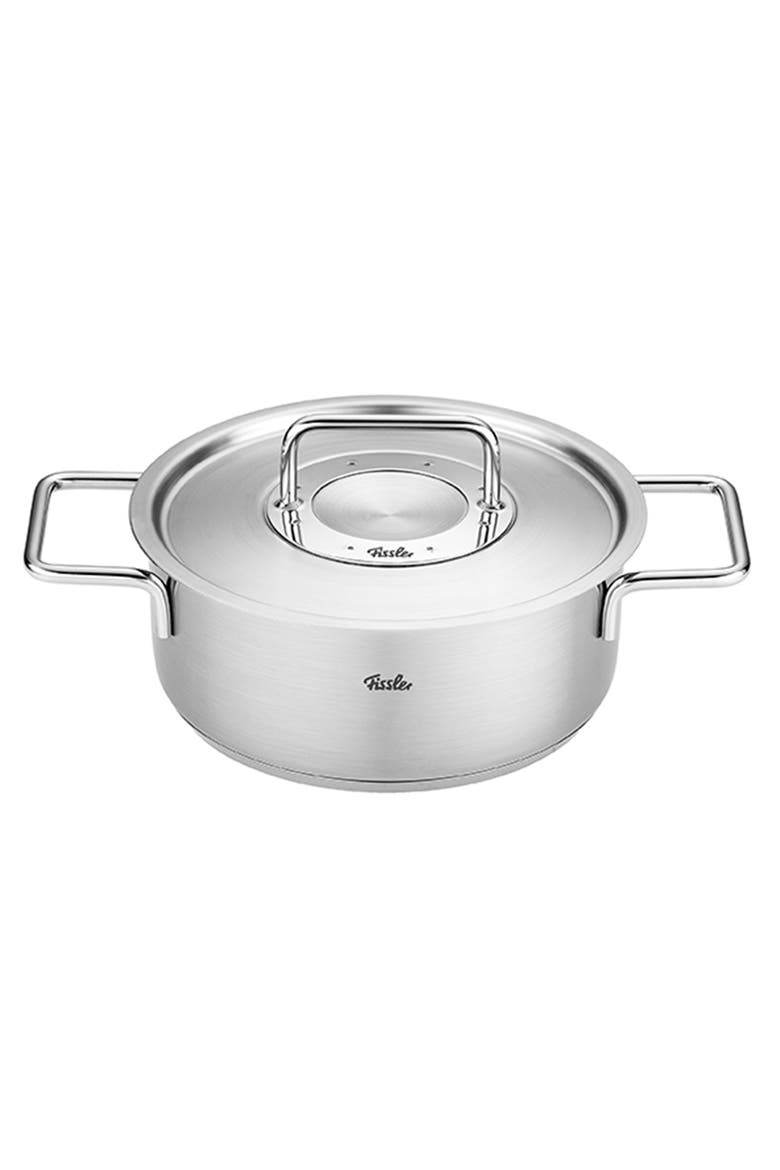 Pure Collection Stainless Steel Rondeau with Metal Lid, Main, color, Stainless Steel