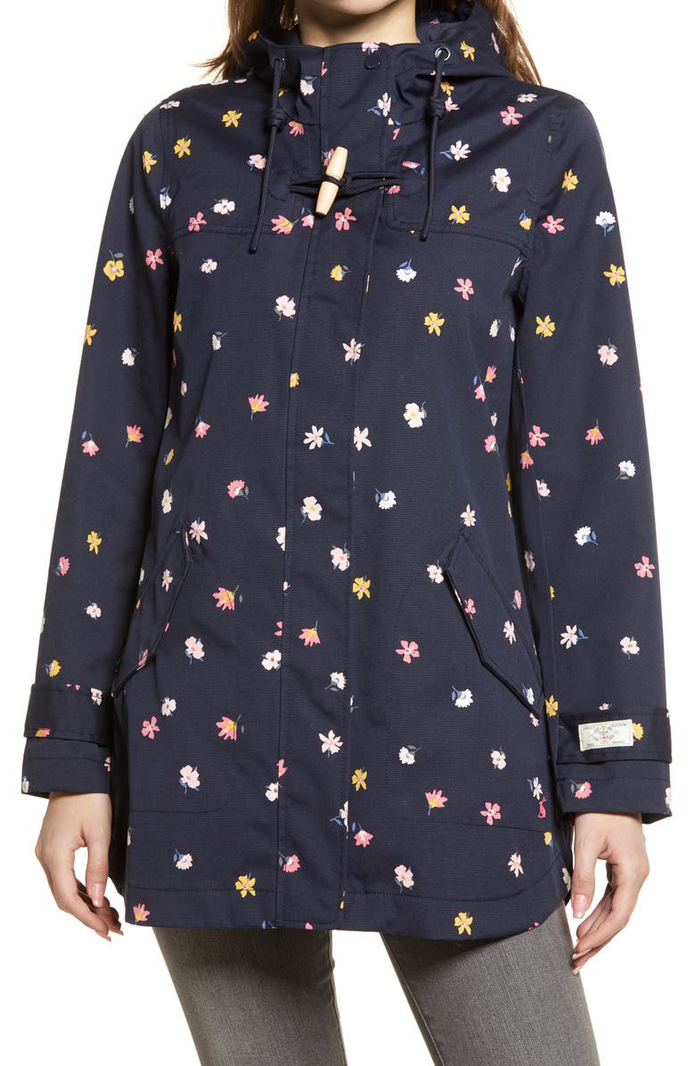 Joules Coast Waterproof Floral Hooded Raincoat, Alternate, color,
