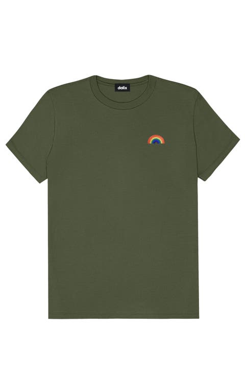 Womens Rainbow Jersey Relaxed Tee