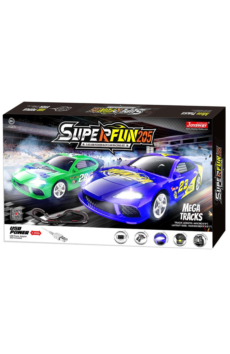 Joysway Superfun 205 Usb Power Slot Car Racing Set, Main, color, Multicolored