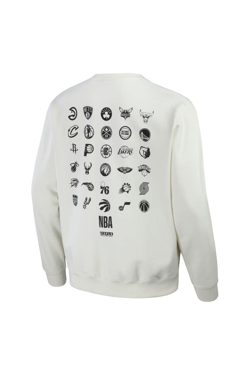 STAPLE Men's NBA x Staple Cream All Teams Birds of a Feather Crew Sweatshirt, Alternate, color, Cream