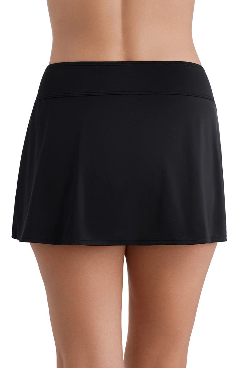 Tulip Wrap Hispter Swim Skirt, Alternate, color, Black