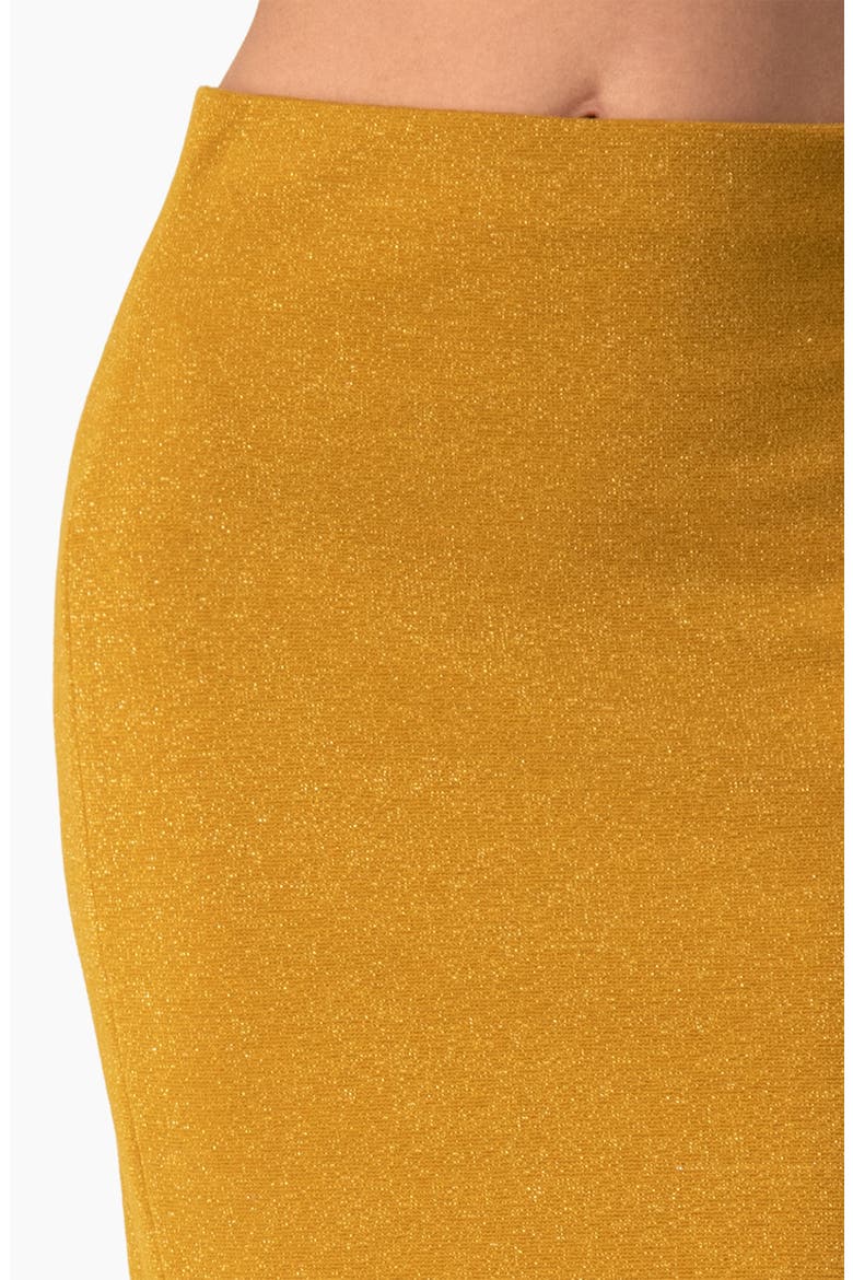 Shimmer Knit High-Rise Fitted Midi Skirt, Alternate, color, Mustard