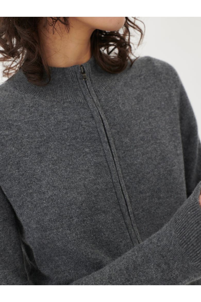 Essential Cashmere Full-Zip Cardigan, Alternate, color, plum kitten