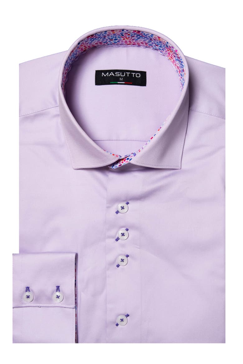 Lian Solid 3 Button-Up Long Sleeve Shirt, Main, color, Purple Lilac