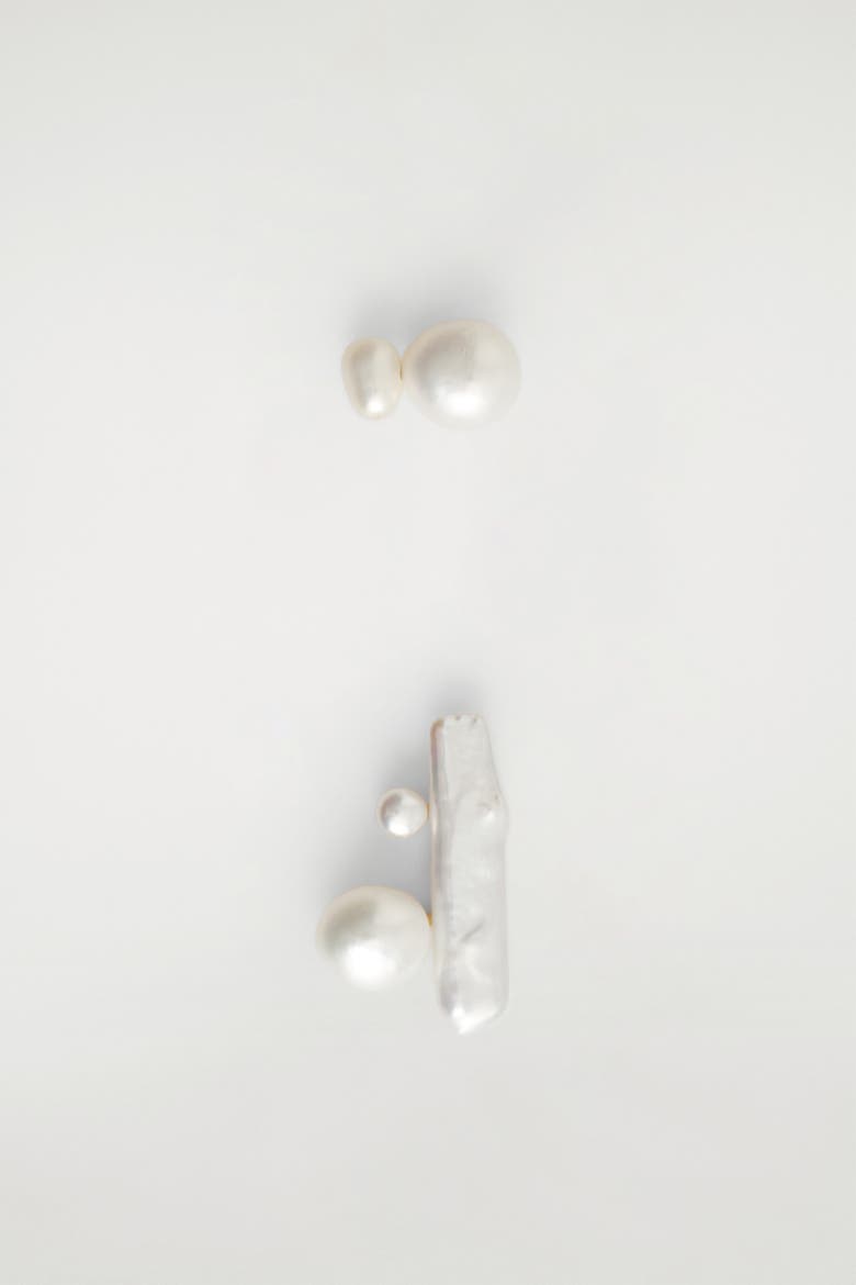 Sculptural Freshwater Pearl Earrings, Alternate, color, PEARL