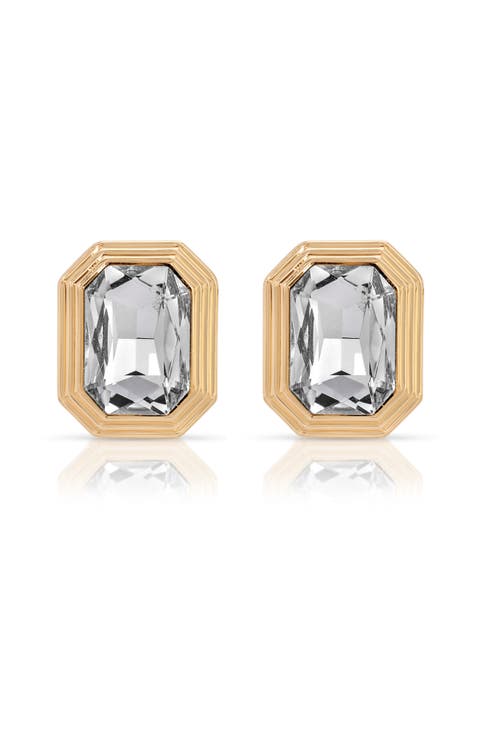 Deco Crystal Statement Stud Earrings