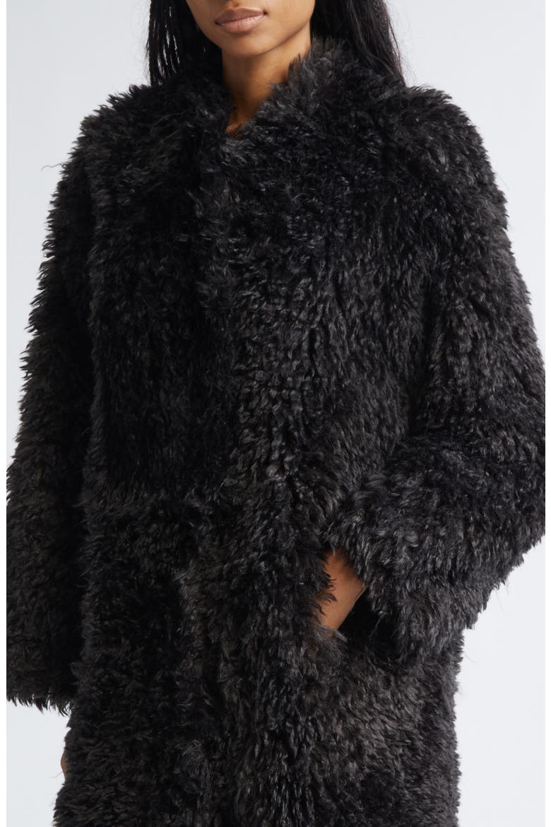 Carolina Faux Shearling Coat, Alternate, color, SMOKE GREY