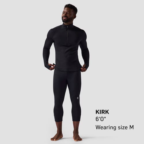 Backcountry Cedars Rws Merino Mid-wt Baselayer 3/4 Bottom In Black
