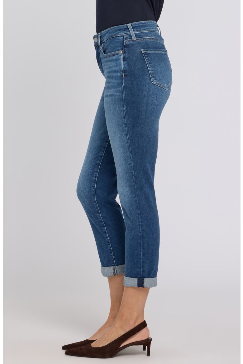 Sheri Cuffed Ankle Crop Slim Leg Jeans, Alternate, color, OPERA BLUE