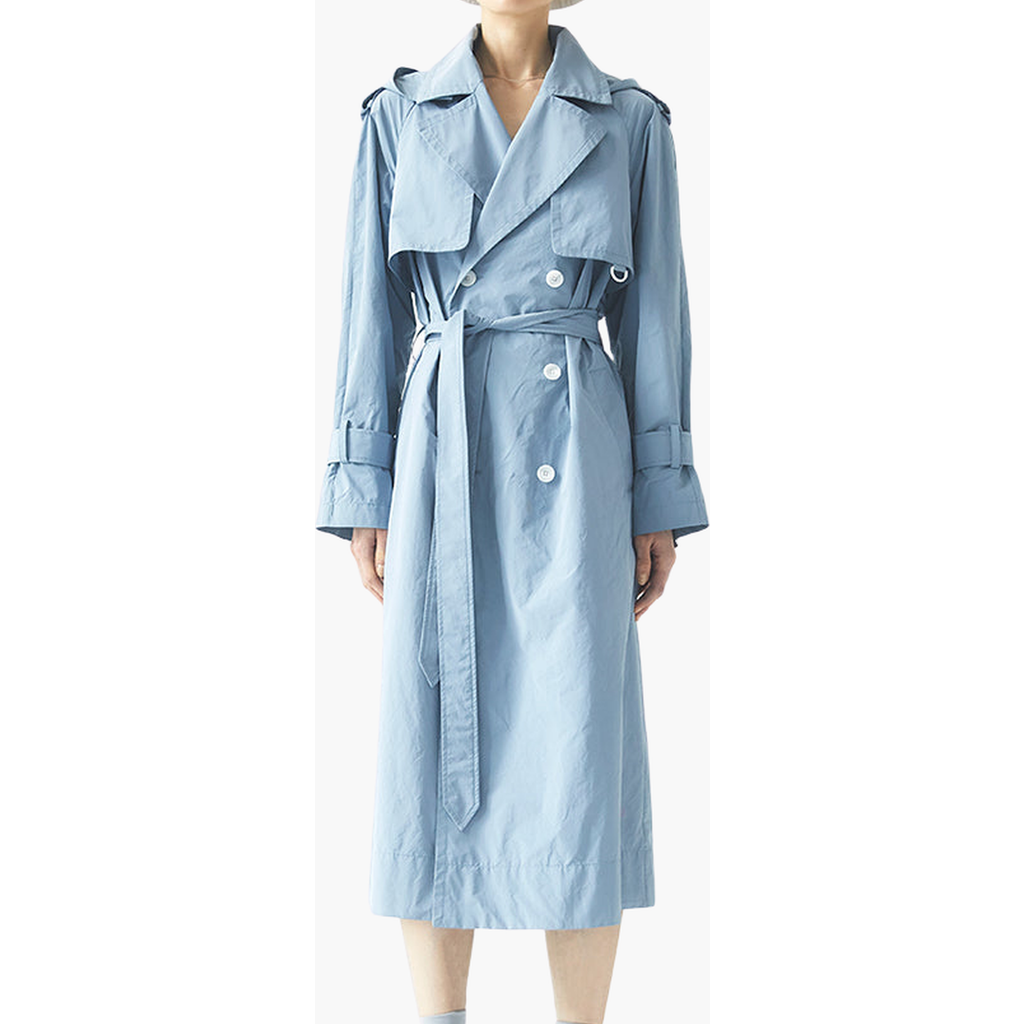 CAALO Sustainable Water-Resistant Hooded Trench Coat in Light Blue  product