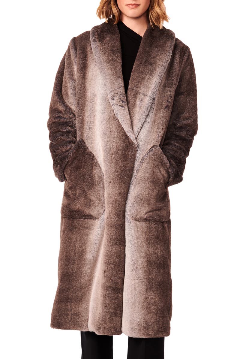 Bernardo Ombre Faux Fur Longline Coat, Main, color, 