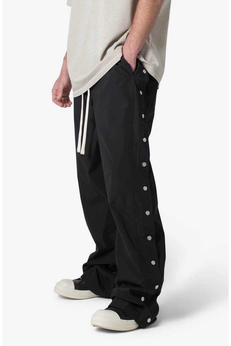 Oversize Side Snap Nylon Pants, Alternate, color, BLACK