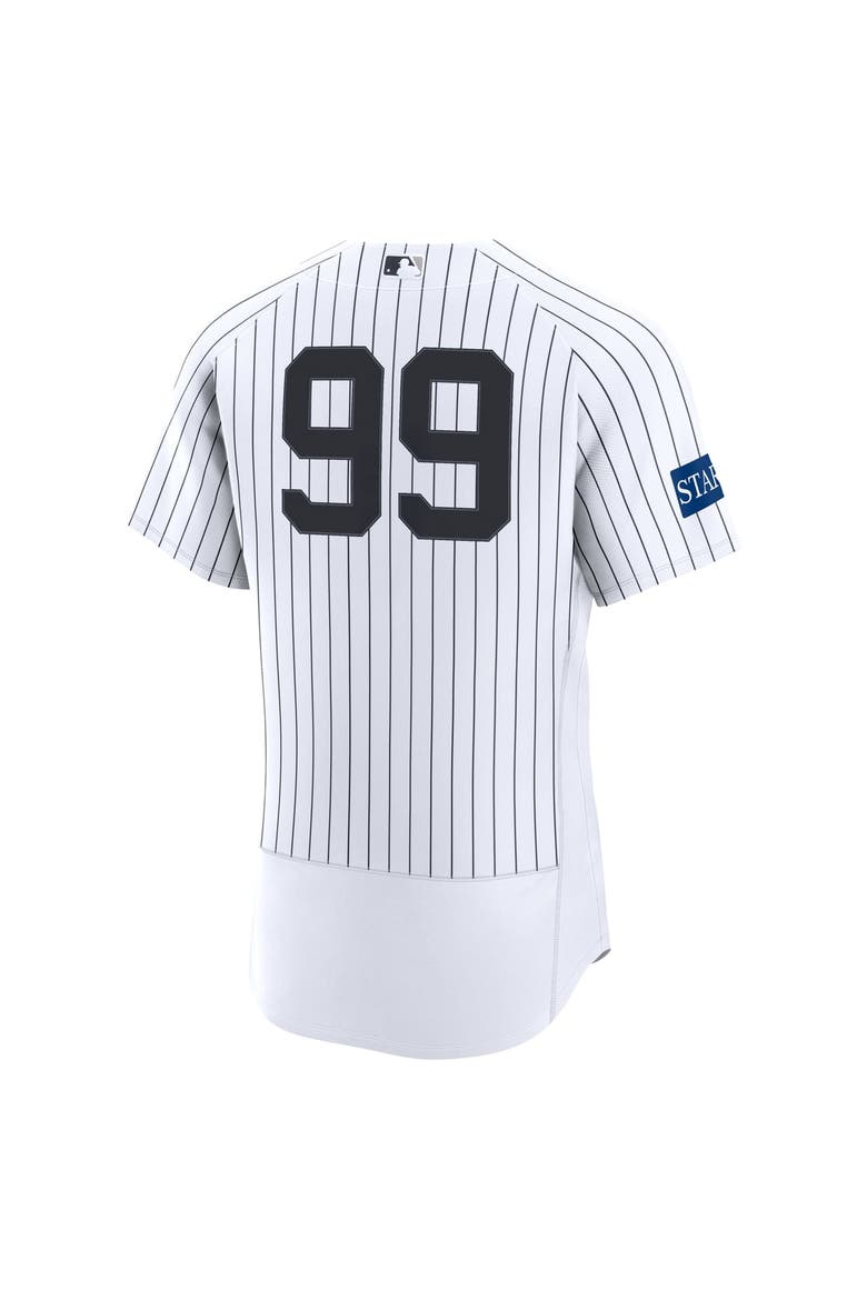Men's Nike Aaron Judge White New York Yankees Home Authentic Sponsor Patch Jersey, Alternate, color, White