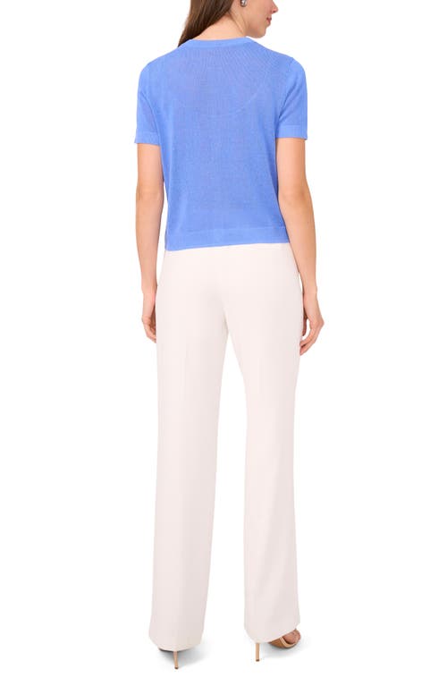 HALOGENR HALOGEN(R) SHORT SLEEVE BUTTON-UP SWEATER