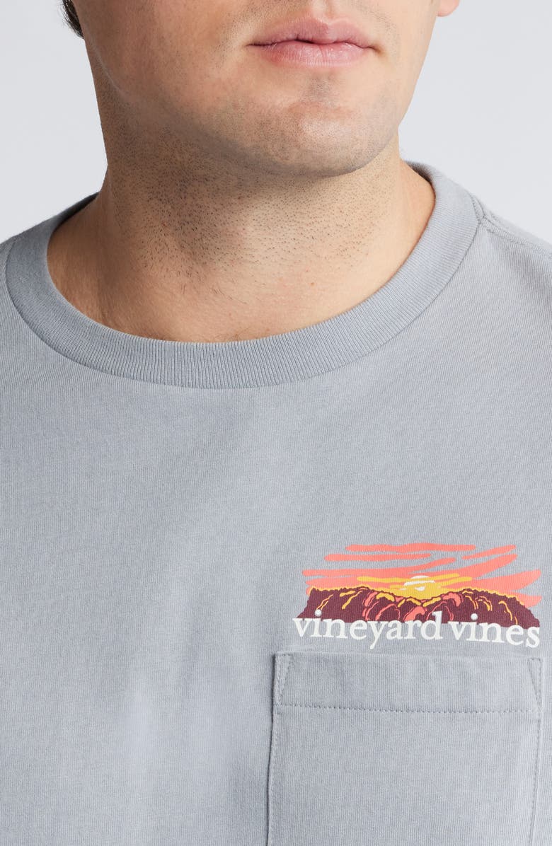 vineyard vines Adirondack Sunset Long Sleeve Cotton Graphic Pocket T-Shirt, Alternate, color,