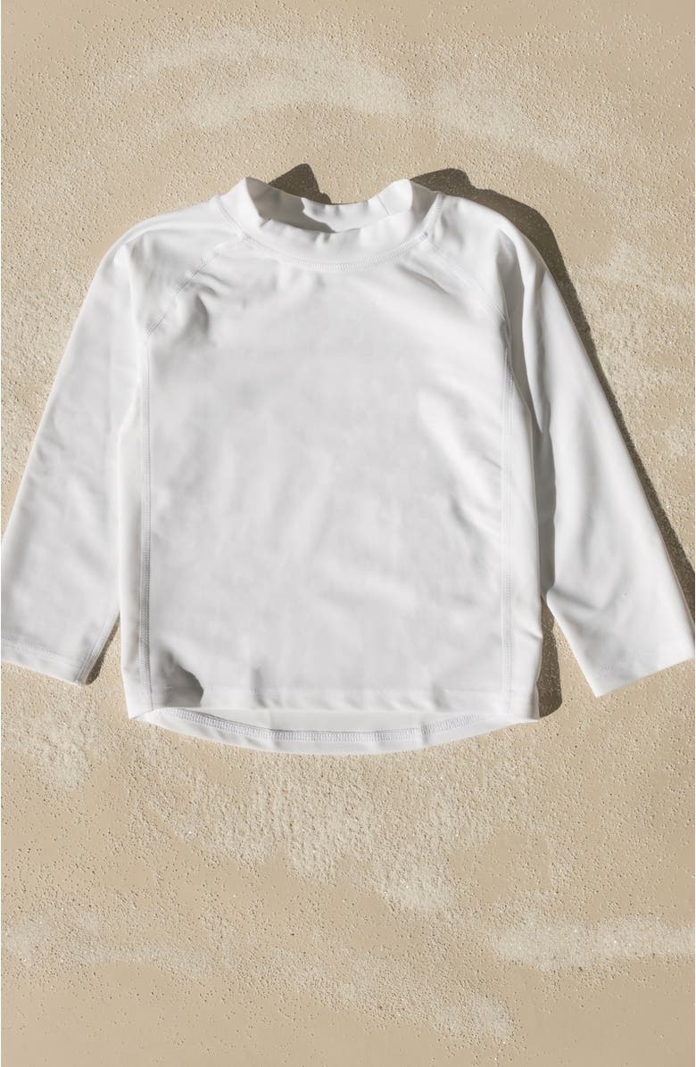 Leveret Kids Long Sleeve Rash Guard, UPF 50+ Swim Shirt, Alternate, color, White