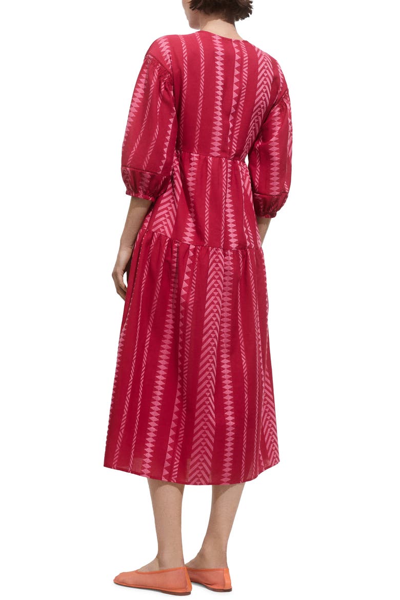 Geometric Print Dress, Alternate, color, FUCHSIA