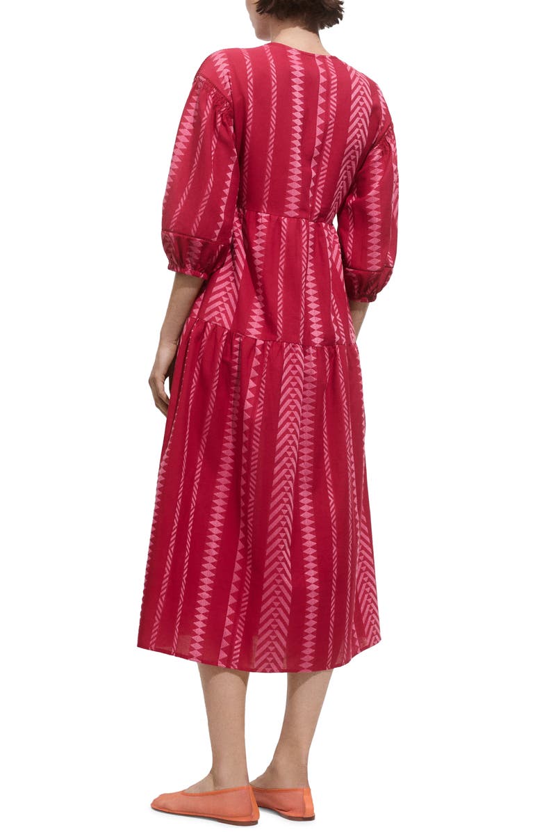 MANGO Geometric Print Dress, Alternate, color, Fuchsia