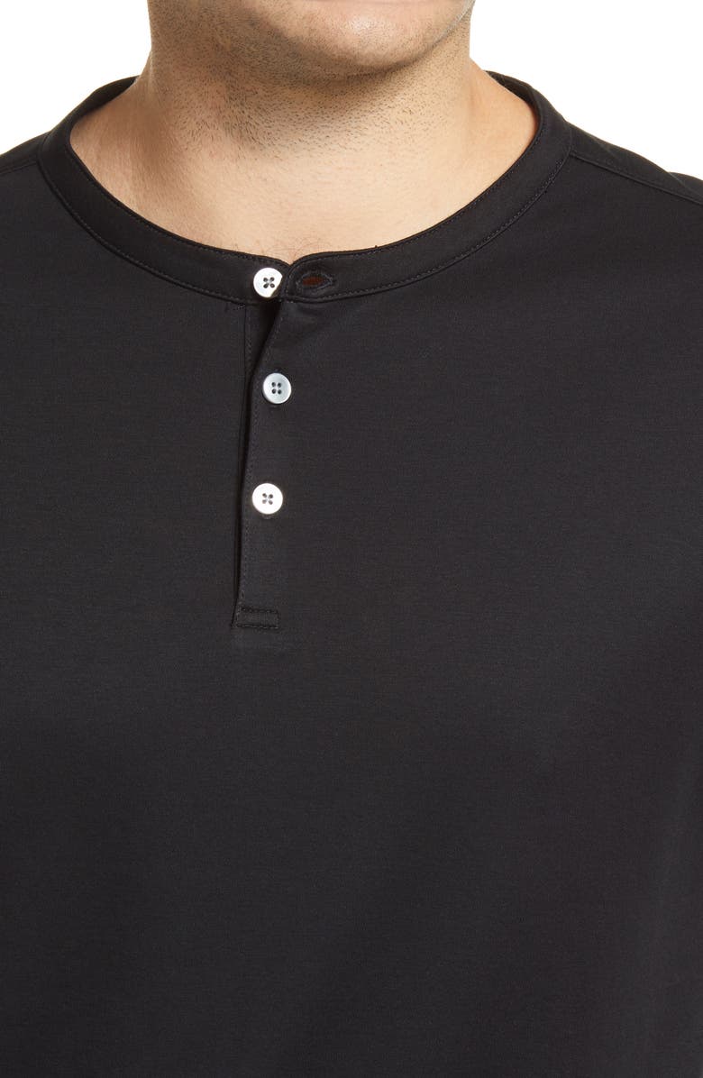Robert Barakett Georgia Solid Henley Shirt, Alternate, color, Black