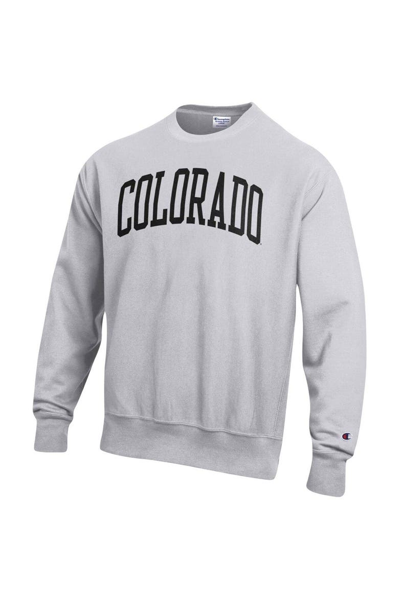 Men's Champion Heathered Gray Colorado Buffaloes Arch Reverse Weave Pullover Sweatshirt, Alternate, color, Heather Gray