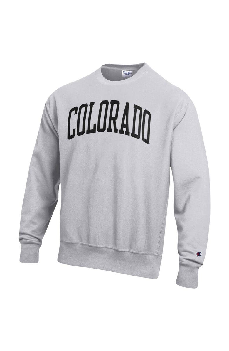 Champion Men's Champion Heathered Gray Colorado Buffaloes Arch Reverse Weave Pullover Sweatshirt, Alternate, color, Heather Gray