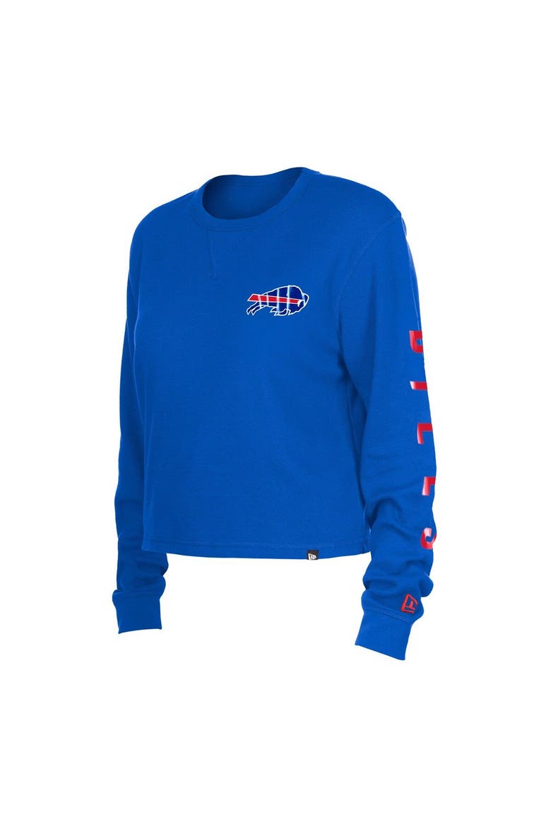 Women's New Era  Royal Buffalo Bills Sport Night Thermal Long Sleeve Cropped T-Shirt, Alternate, color, Royal