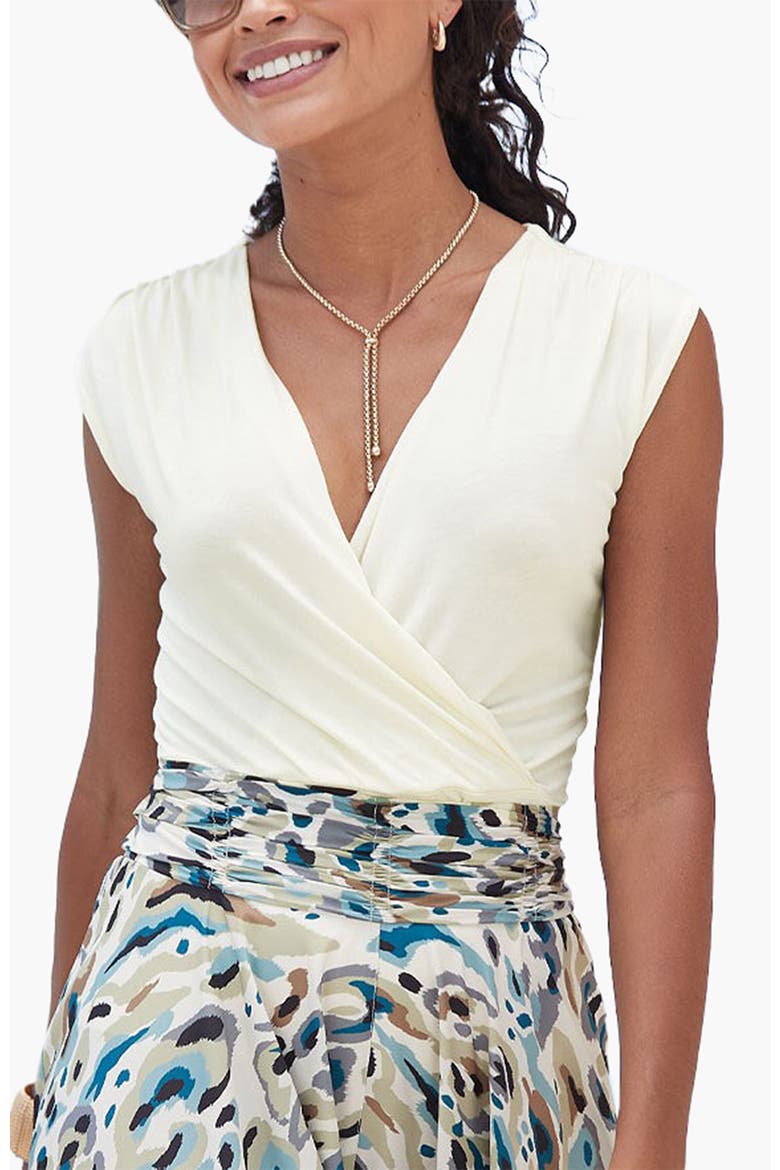 Wrap Look Top, Main, color, Vanilla