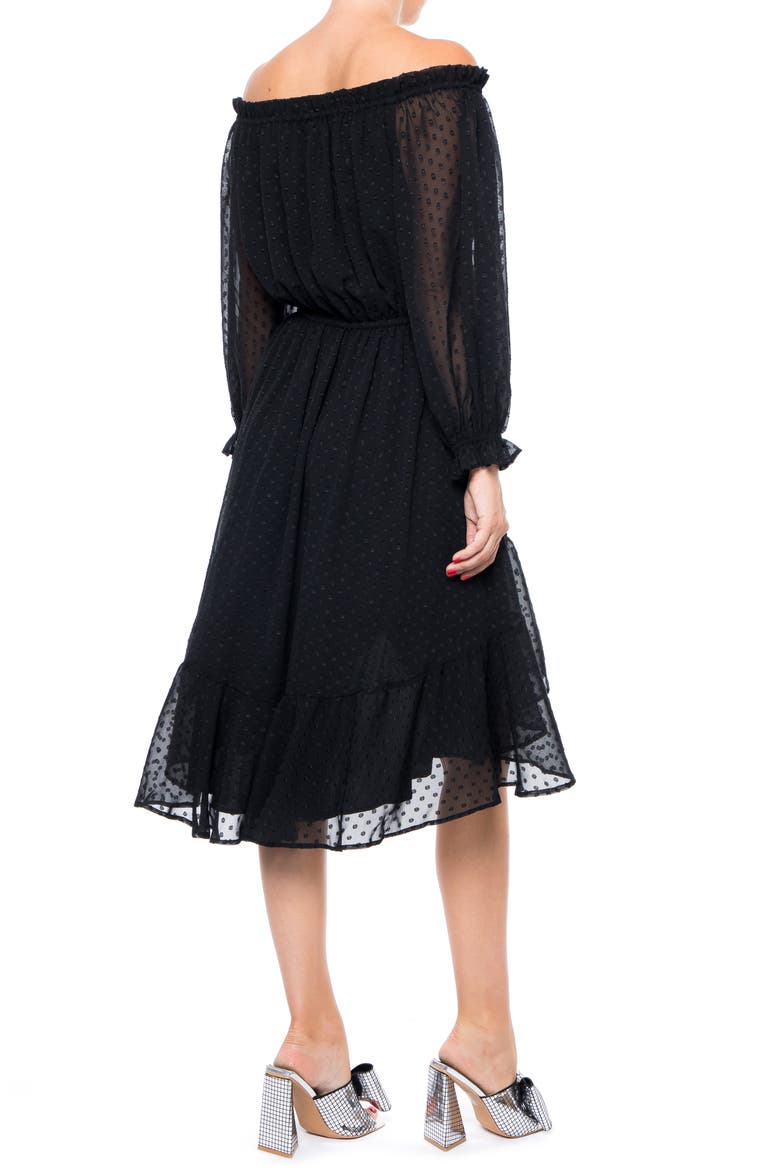 Keiko Midi Dress, Alternate, color, BLACK