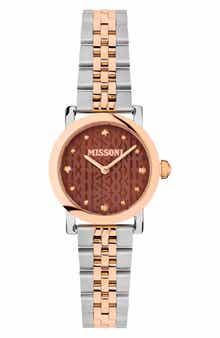 Missoni Mini Monogram Two-Tone Bracelet Watch, 28mm
