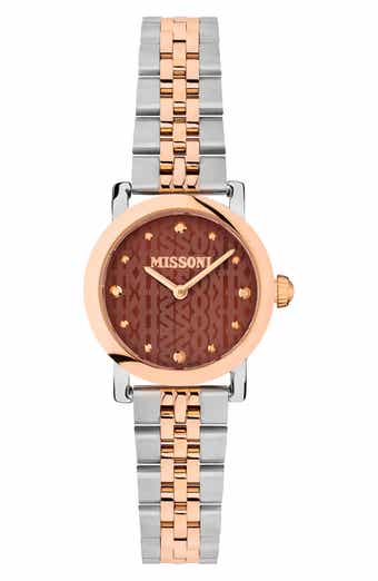 Missoni Mini Monogram Two-Tone Bracelet Watch, 28mm