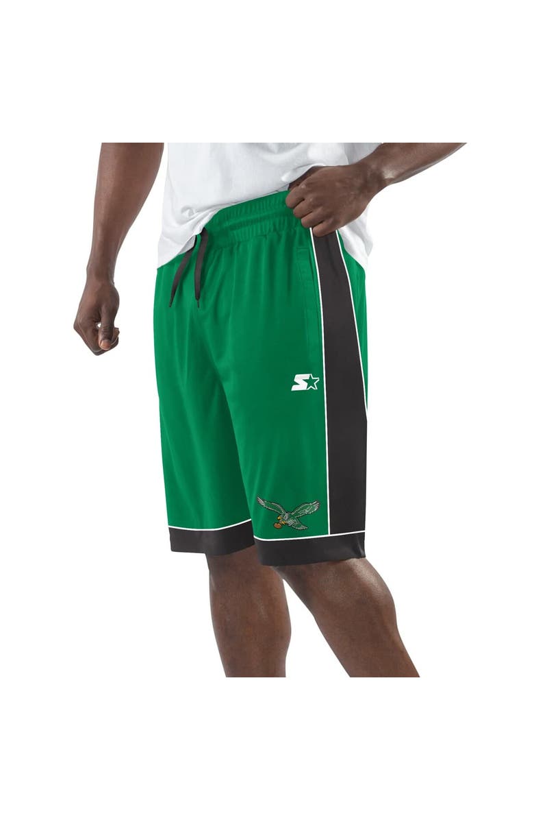 STARTER Men's Starter  Kelly Green Philadelphia Eagles Vintage Logo Fan Favorite Shorts, Main, color, 