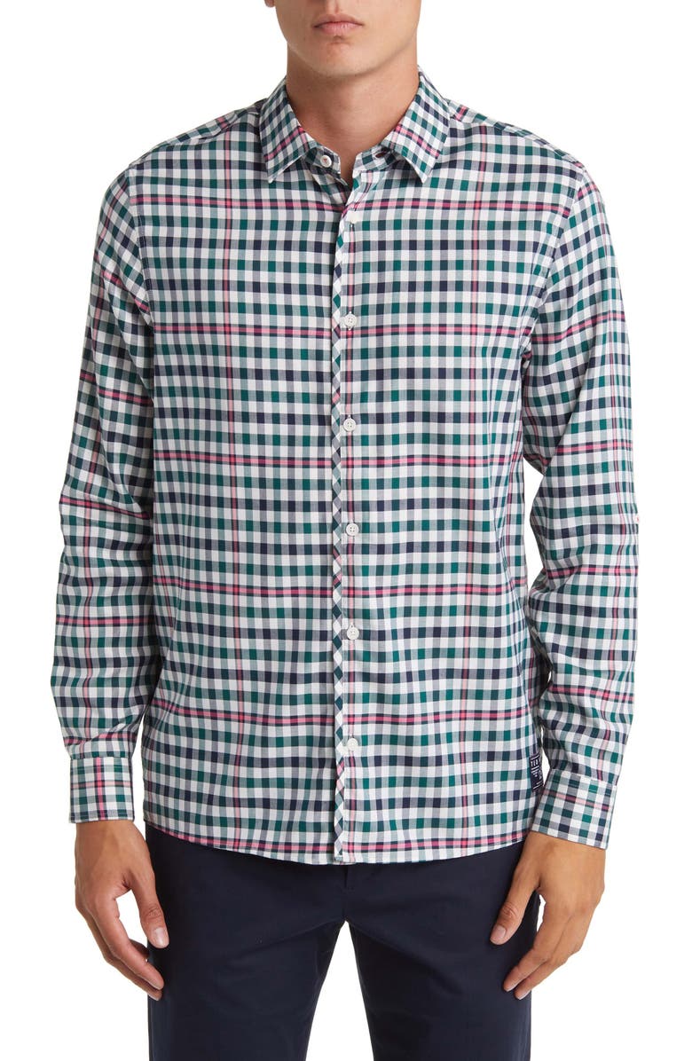 Ted Baker London Wilby Check Regular Fit Long Sleeve Button-Up Shirt, Main, color,