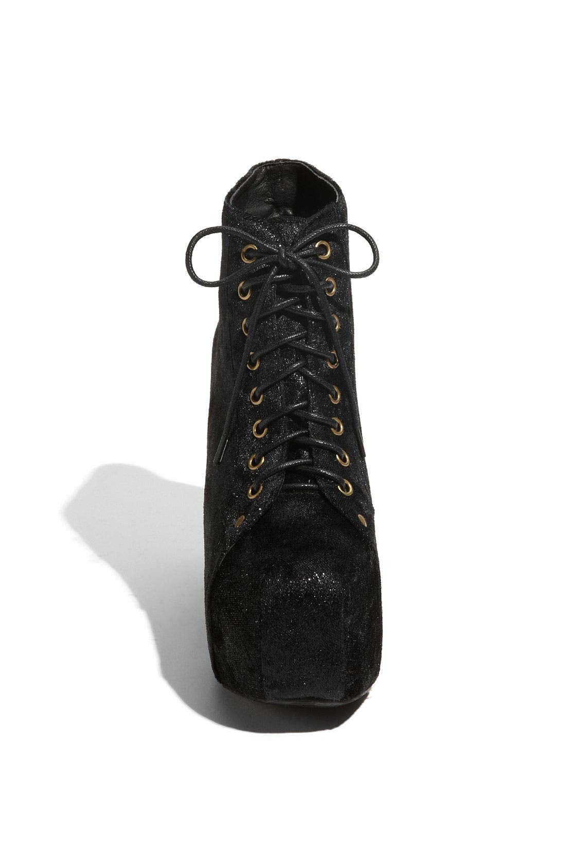 'Lita' Velvet Bootie, Alternate, color, BLACK GLITTER VELVET
