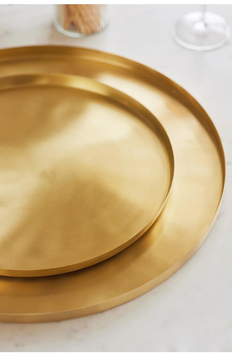 Fleck Heirloom Brass Serving Plate, Alternate, color, Brass